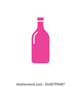 Isolated vector illustration displaying a hot pink bottle icon against a clean white backdrop. Ideal for use in various design contexts needing a bold, simple symbol.