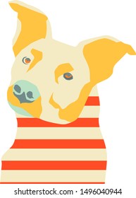 isolated vector illustration of dog in cartoon style 