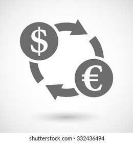 Isolated vector illustration of a dollar euro exchange sign
