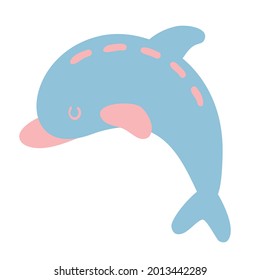 Isolated vector illustration of a dolphin for decoration