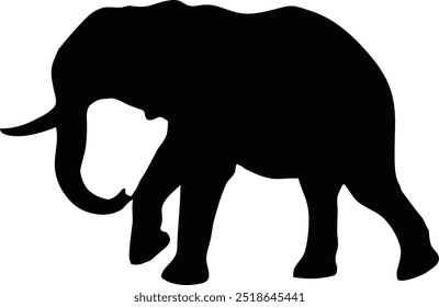 Isolated vector illustration of elephants on a black and white background, perfect for wildlife-themed designs