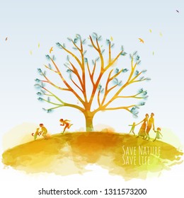 Isolated vector illustration of  environmentally friendly planet. Concept illustration for environment care