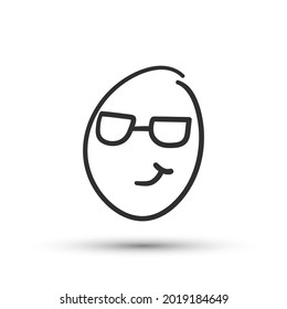 Isolated vector illustration of facial expression on white background