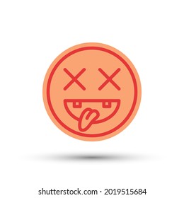 Isolated vector illustration of facial expression on white background