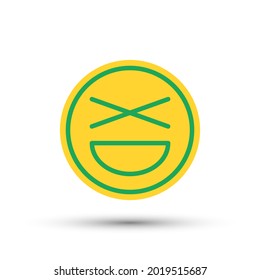 Ilustración vectorial aislada de la expresión facial sobre fondo blanco