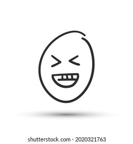 Isolated vector illustration of facial expression on white background