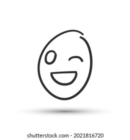 Isolated vector illustration of facial expression on white background