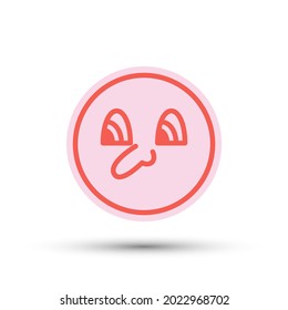 Isolated vector illustration of facial expression on white background