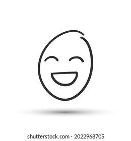 Isolated vector illustration of facial expression on white background