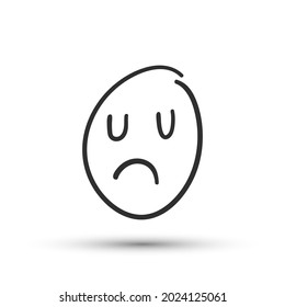 Isolated vector illustration of facial expression on white background