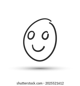 Ilustración vectorial aislada de la expresión facial sobre fondo blanco