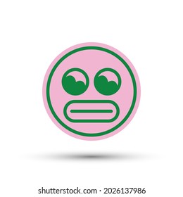 Isolated vector illustration of facial expression on white background