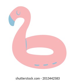 Isolated vector illustration of a flamingo lifebuoy for decoration