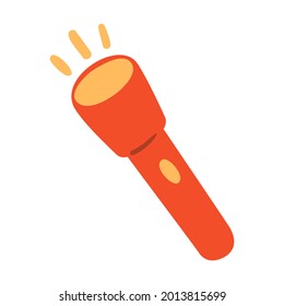 Isolated vector illustration of a flashlight for decoration