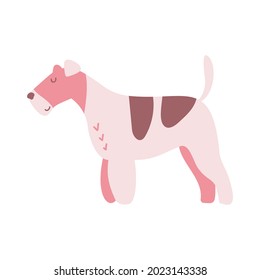 Isolated vector illustration of a Fox terrier dog