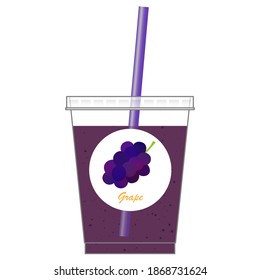 Isolated vector illustration of a fresh grape juice on white background