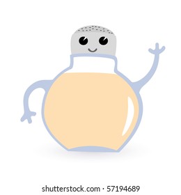 Isolated vector illustration of funny cartoon salt-cellar