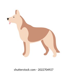Isolated vector illustration of a German shepherd dog