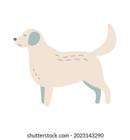 Isolated vector illustration of a Golden retriever dog