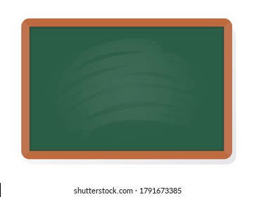 Isolated vector illustration of green school writing board. Empty, blank chalkboard background.