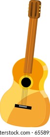 Isolated vector illustration of the guitar