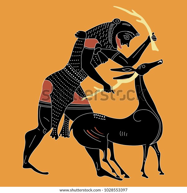 Isolated Vector Illustration Heracles Breaking Off Stock Vector