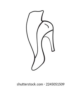 Ilustración vectorial aislada de tacones altos. Icono de línea delgada para diseño, cubierta, etc.	
