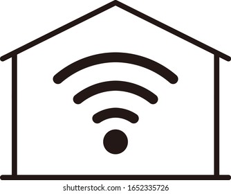 Isolated vector illustration of home network.