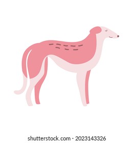 Isolated vector illustration of a Hound dog