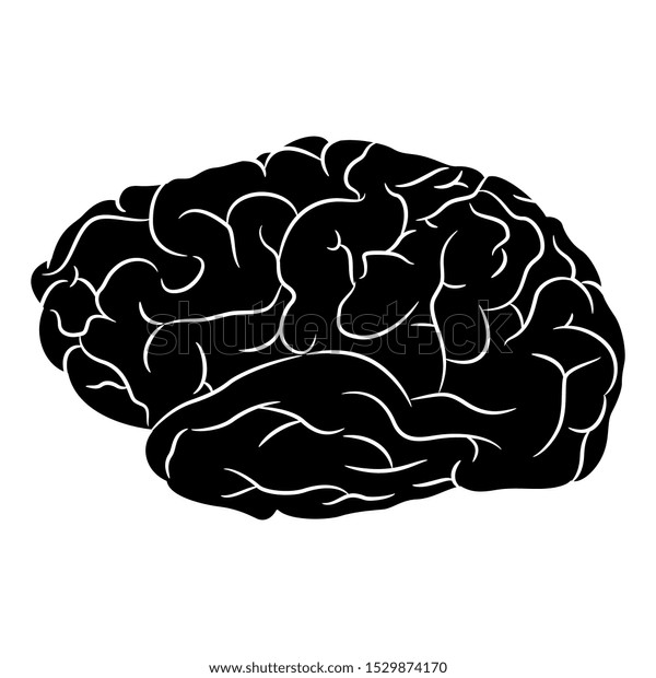 Isolated Vector Illustration Human Brain Black Stock Vector (Royalty ...