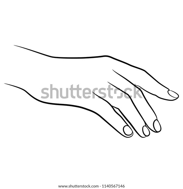 Isolated Vector Illustration Human Female Hand Stock Vector (Royalty ...