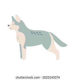 Isolated vector illustration of a Husky dog