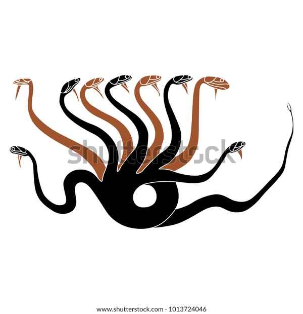 Isolated Vector Illustration Hydra Ancient Greek Stock Vector