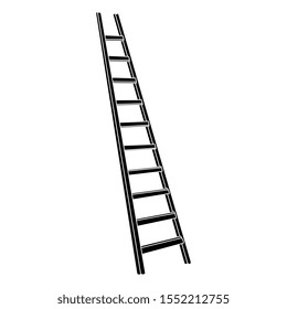 Isolated vector illustration of a ladder. Black and white silhouette.