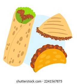 Isolated vector illustration of latina  american food, mexican food