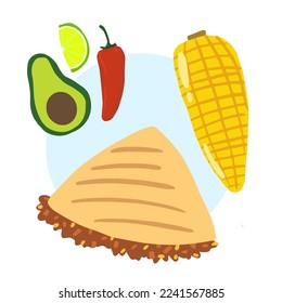 Isolated vector illustration of latina  american food, mexican food