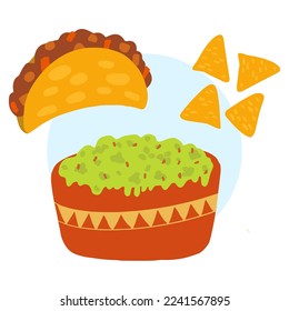 Isolated vector illustration of latina  american food, mexican food