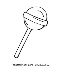 Ilustración vectorial aislada de lollipop. Icono de línea delgada para diseño, cubierta, etc.	