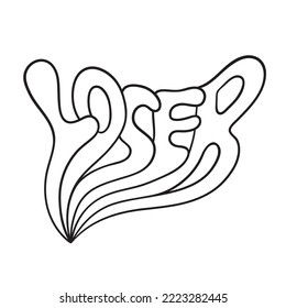 Isolated vector illustration of loser sign. Cute thin line icon for design, cover etc.
