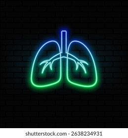 Isolated vector illustration of lung, human lung isolated icon. lung icon. neon style.breathe concept line icon. simple illustration element. breathe concept sketch symbol design.