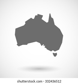 Isolated vector illustration of  a map of Australia