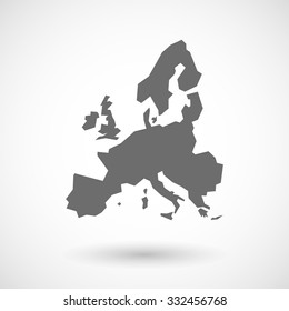 Isolated vector illustration of  a map of Europe 