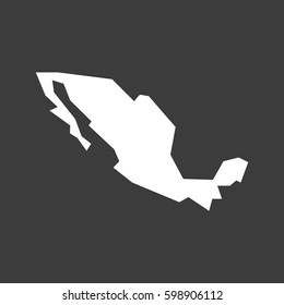 Isolated vector illustration of  a map of Mexico