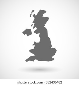 Isolated vector illustration of  a map of the UK 