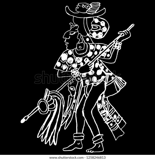 Isolated Vector Illustration Mayan Priest Ancient Stock Vector (Royalty ...