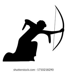 Isolated Vector Illustration Medieval Archer Kneeling Stock Vector ...