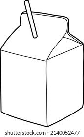 Isolated vector illustration of milk or juice carton on transparent background