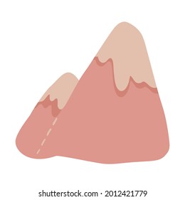 Ilustración vectorial aislada de una montaña para la decoración
