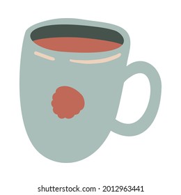 Isolated vector illustration of a mug for decoration