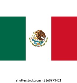 Isolated vector illustration of the national flag of Mexico.